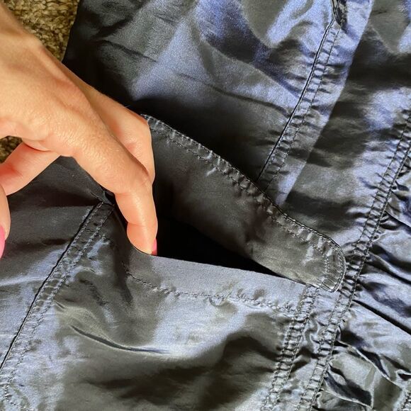 Chico’s Vest Windbreaker Swishy Blue Pockets Zip Front Lightweight Women’s XL - Picture 4 of 9